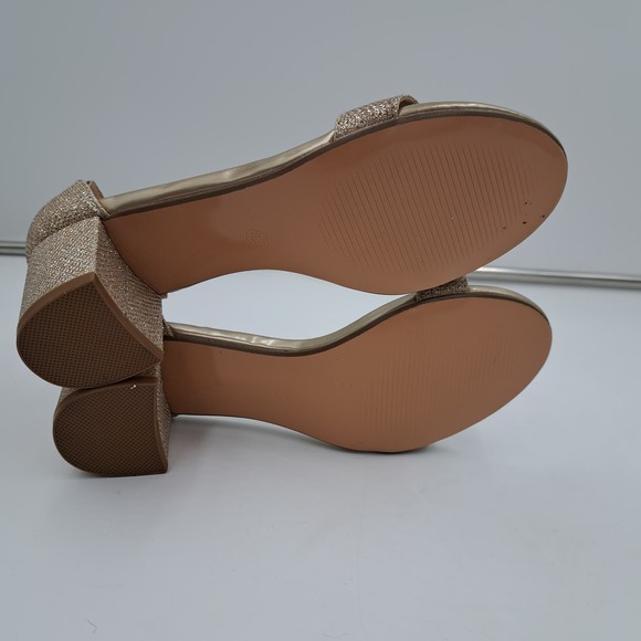 IDIFU Shiny Goldtone Lime Sandals Block Heel 6.5 - Picture 7 of 8